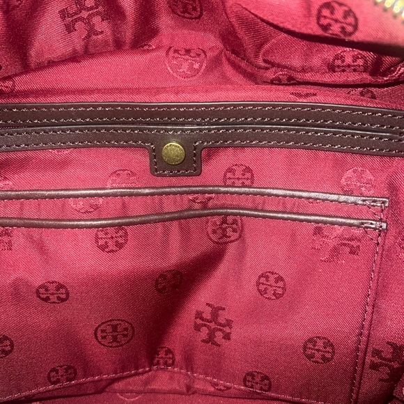 TORY BURCH suede and leather satchel handbag-LIKE NEW - Picture 4 of 7